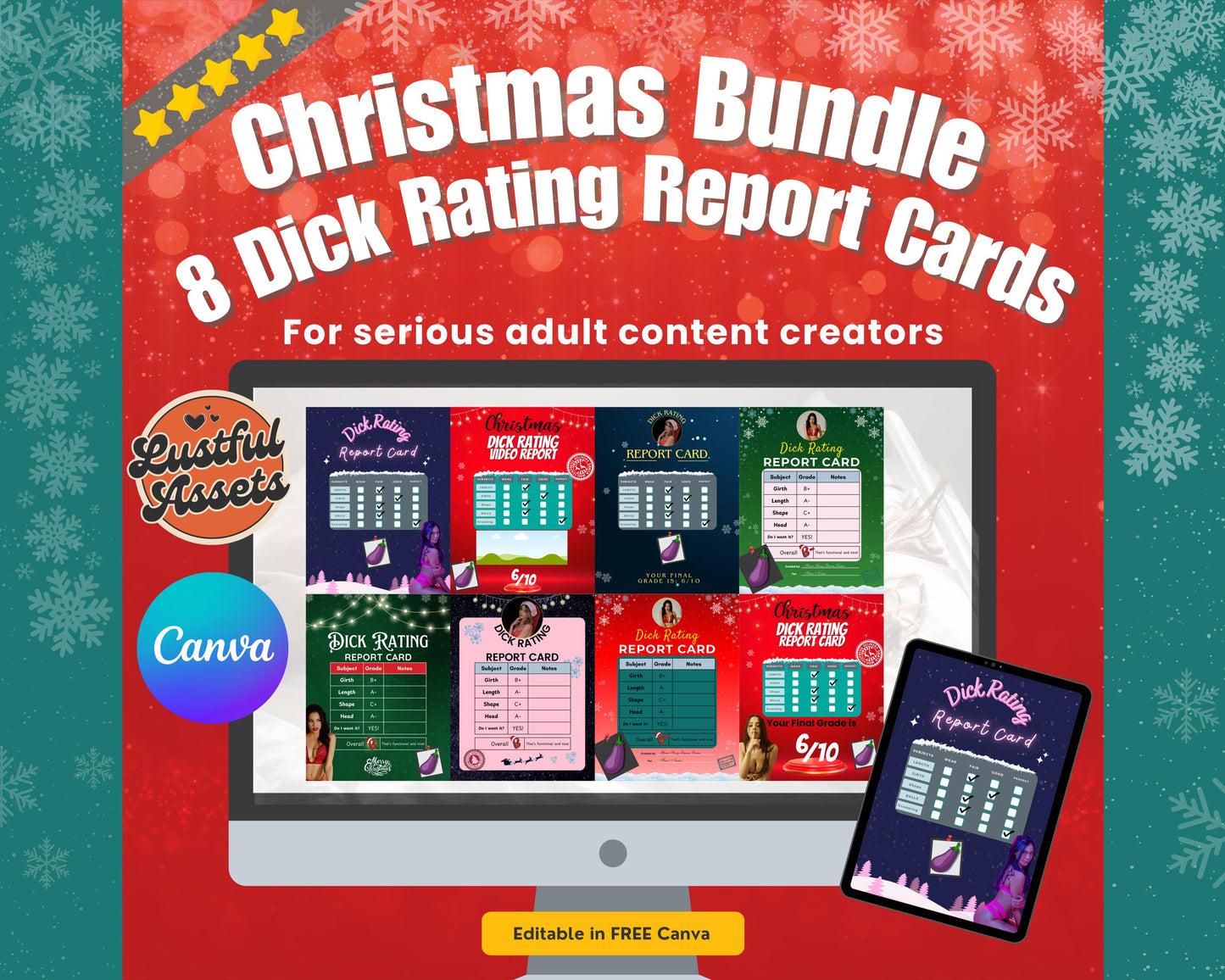ONLYFANS Christmas Dick Rating Bundle| Onlyfans games, Holiday, December Templates, Dick rating Card Tip game, Camgirls, OF, Fansly Snap