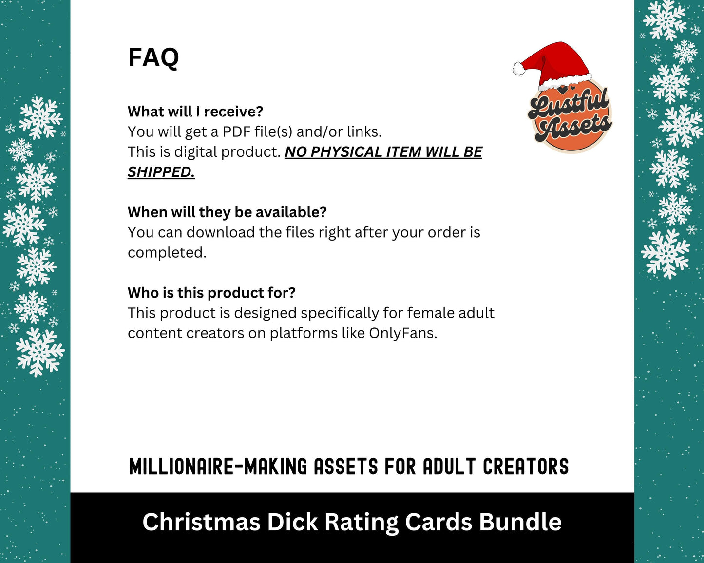ONLYFANS Christmas Dick Rating Bundle| Onlyfans games, Holiday, December Templates, Dick rating Card Tip game, Camgirls, OF, Fansly Snap