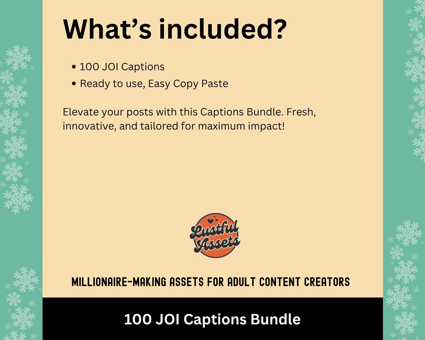 ONLYFANS Joi Captions Bundle | Perfect for Joi Posts, Only Fans PPV & Mass Messages ideas,  Scripts Theme, camgirls, Fansly Snap OF Template
