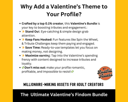 ONLYFANS Findom Valentines Findom Game Bundle, Spinning Wheel, Only fans Financial Domination Calendar for camgirls, OF, Fansly, Snap
