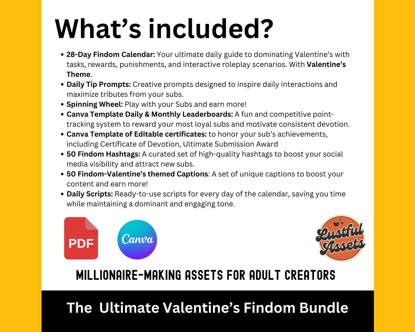 ONLYFANS Findom Valentines Findom Game Bundle, Spinning Wheel, Only fans Financial Domination Calendar for camgirls, OF, Fansly, Snap