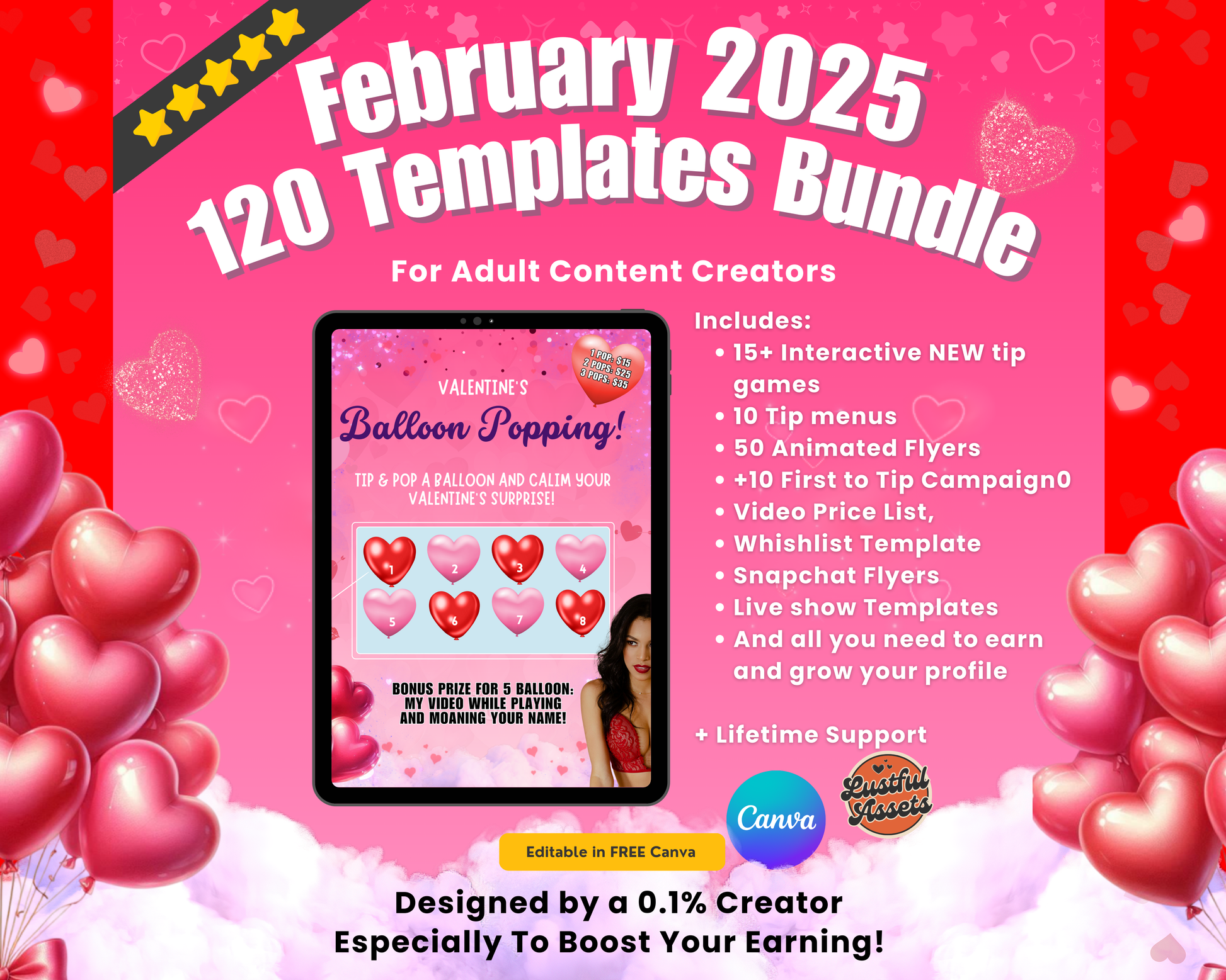 OnlyFans Valentine's Templates | Earn More Now | OnlyFans Valentine's - Lustful Assets