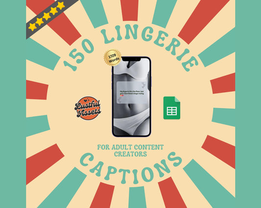 ONLYFANS Lingerie Captions Bundle | Perfect for Panties Posts, Only Fans PPV & Mass Messages ideas, Scripts, camgirls, Fansly Snap OF