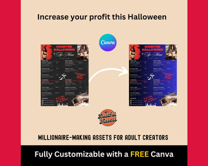 Halloween ONLYFANS Tip Menu | Editable Tipping Template for Creators, Digital Camgirl & Fansly OF Tip Menu 2024