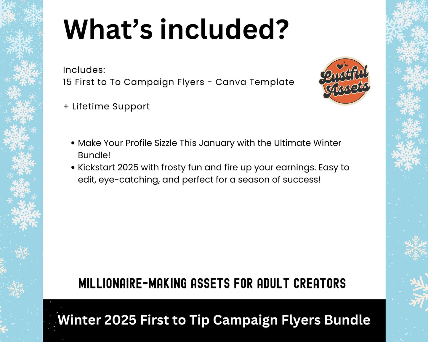 ONLYFANS First to Tip Campaign Bundle | OnlyfansTipping winter Themed Flyers Menu Game, Promo Canva Creators camgirls, OF Fansly Snapchat