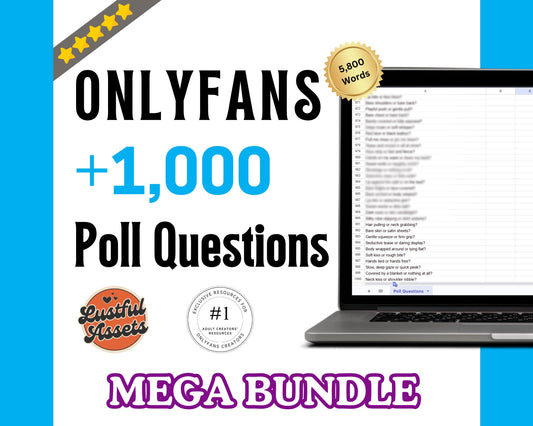 Onlyfans 1000 Poll Questions Bundle| Mega Adult Content Creators DM, Camgirls Fansly Users, OF ideas, Twitch & Snapchat, Marketing Post