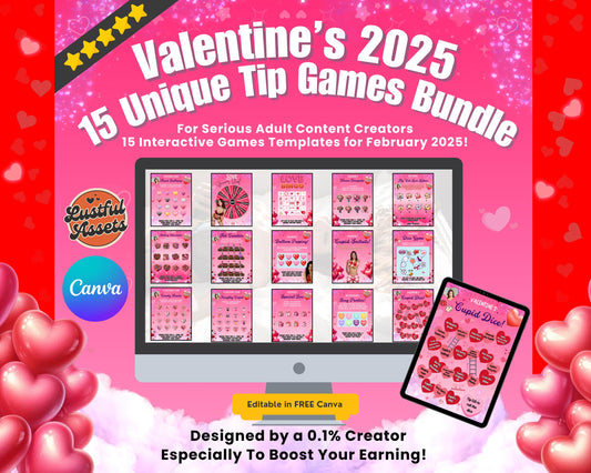 ONLYFANS Valentine's Tip Game| Onlyfans Tipping game idea, February Templates bundle, Valentine Content, Camgirls, Fansly Snap interactive