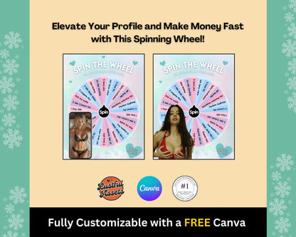 ONLYFANS Spin The Wheel Tip Game Template| Only fans Spinning Wheel Promo Graphic Tipping game idea Templates, Camgirls, Fansly Snapchat