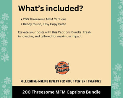 ONLYFANS Threesome MFM Captions Bundle | Perfect for Posts, Only Fans PPV & Mass Messages ideas, Scripts, camgirls, Fansly Snap of Template