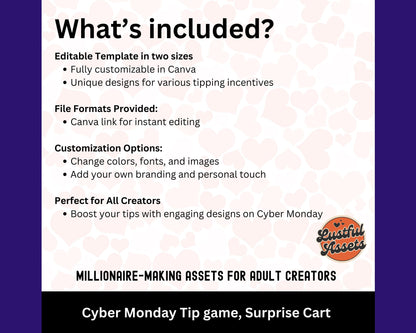 ONLYFANS Cyber Monday Tipping game, Surprise Cart | Tip Game Onlyfans Idea Templates, OF, Fansly Snapchat, camgirls, Content creators Bundle