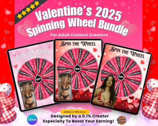 ONLYFANS Valentine's Spinning Wheel Tipping Game Bundle| Onlyfans Tip game idea, Templates bundle, Valentine's Tip, Camgirls, Fansly Snap