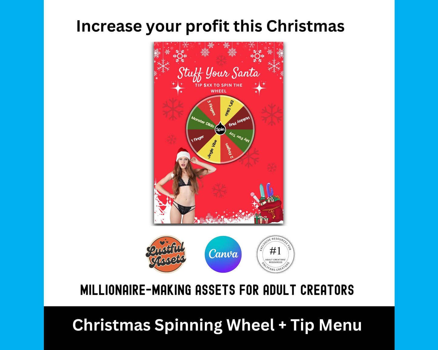OnlyFans Christmas Bundle | Promo Graphic Tip Game, Spinning Wheel,  Tip Menu, Editable Canva Template, Creators camgirls| OF, Fansly Custom