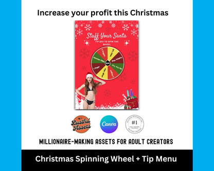 OnlyFans Christmas Bundle | Promo Graphic Tip Game, Spinning Wheel,  Tip Menu, Editable Canva Template, Creators camgirls| OF, Fansly Custom