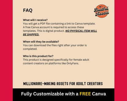 ONLYFANS Tip Menu Bundle | Editable Canva Tipping Template for Creators, Tipping Menu, Digital Camgirl & Fansly OF Simple Tip Menu Canva