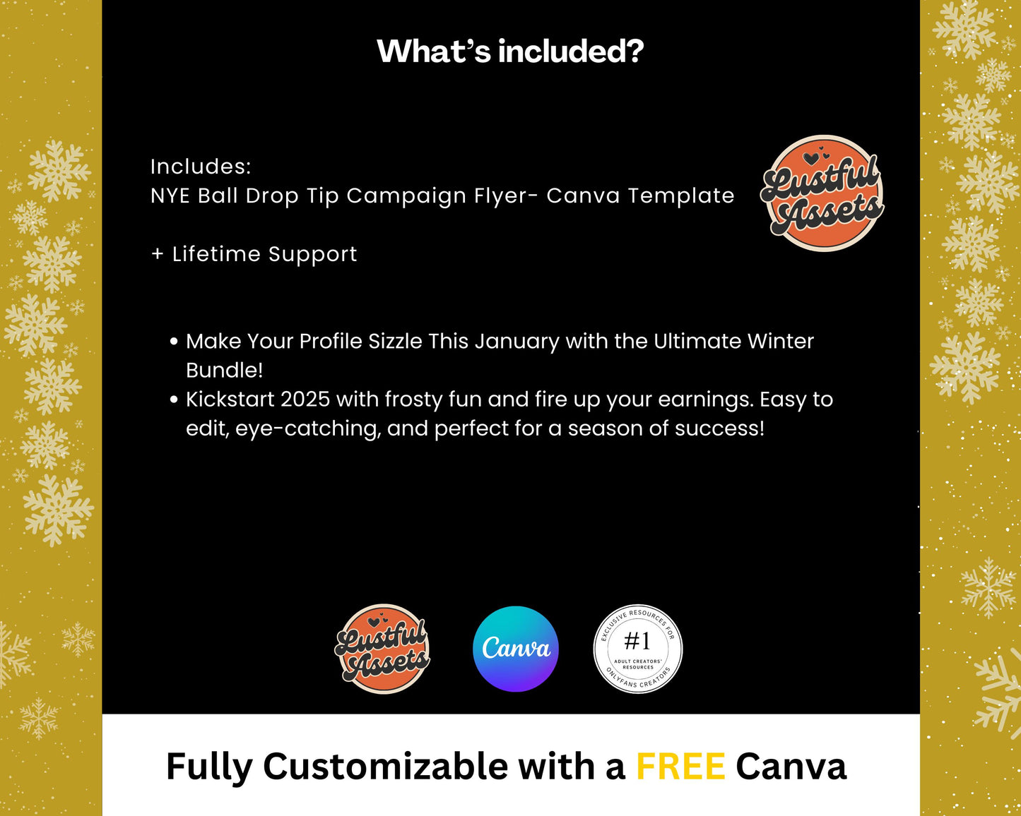 ONLYFANS New Year Ball Drop Tip Campaign | Onlyfans Tip Game Ideas kit, NYE Theme Canva for Creators camgirls, OF Fansly Snap Template