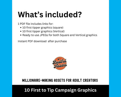 ONLYFANS First to Tip Campaign|  Creative Template for Creators, Digital Camgirl | Canva graphic and ready to use  & Fansly, OF  idea Menu