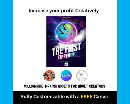ONLYFANS First to Tip Campaign|  Creative Template for Creators, Digital Camgirl | Canva graphic and ready to use  & Fansly, OF  idea Menu