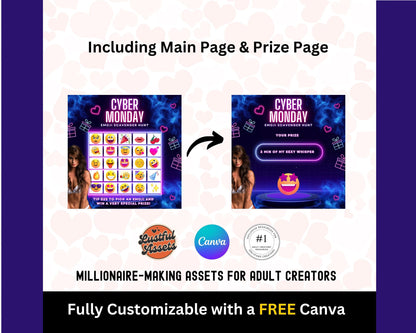 ONLYFANS Cyber Monday Tipping game Emoji Scavenger Hunt| Tip Game Onlyfans Idea  Canva Templates, OF, Fansly Snapchat, camgirls, creators