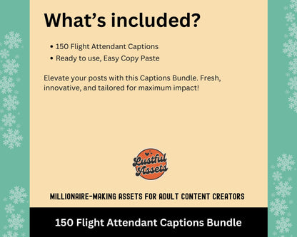 ONLYFANS Flight Attendant Captions Bundle | Perfect for Posts, Only Fans PPV & Mass Messages prompt ideas, Scripts, camgirls, Fansly Snap OF