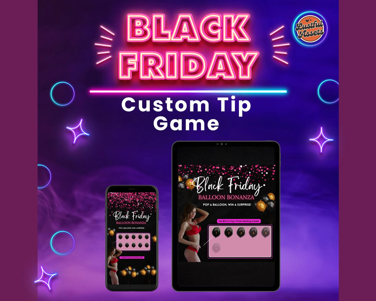 ONLYFANS Black Friday Tipping game, Balloon Pop | Onlyfans Tip Game Idea Templates, OF, Fansly Snap, camgirls, Content creators Bundle