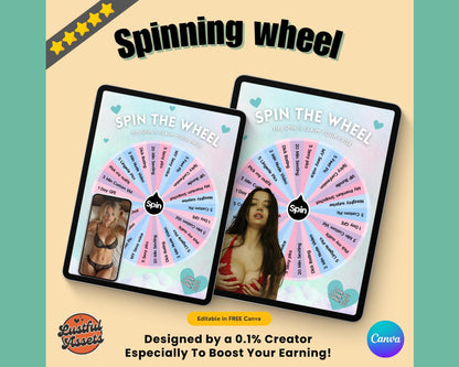 ONLYFANS Spin The Wheel Tip Game Template| Only fans Spinning Wheel Promo Graphic Tipping game idea Templates, Camgirls, Fansly Snapchat