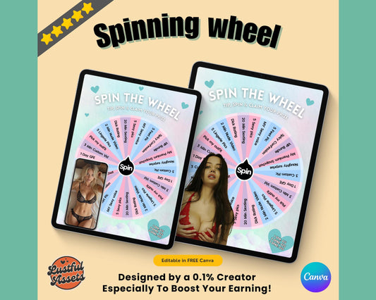ONLYFANS Spin The Wheel Tip Game Template| Only fans Spinning Wheel Promo Graphic Tipping game idea Templates, Camgirls, Fansly Snapchat