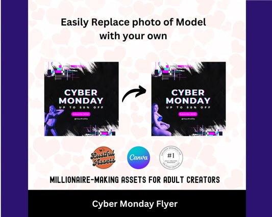 ONLYFANS Cyber Monday Flyer | Onlyfans post Ideas Templates, OF, Fansly Snapchat, camgirls, Content creators Bundle idea cyber Monday