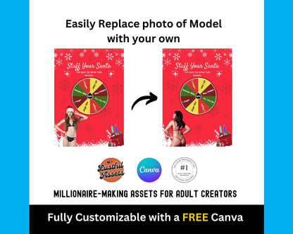OnlyFans Christmas Bundle | Promo Graphic Tip Game, Spinning Wheel,  Tip Menu, Editable Canva Template, Creators camgirls| OF, Fansly Custom