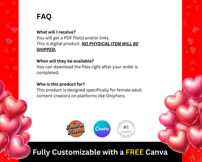 OnlyFans Valentine's Templates | Earn More Now | OnlyFans Valentine's - Lustful Assets