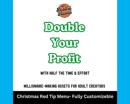 ONLYFANS Christmas Tip Menu| Creative Template for Creators, Holiday Theme Editable Canva Customizable, Creators camgirls, OF, Fansly Snap