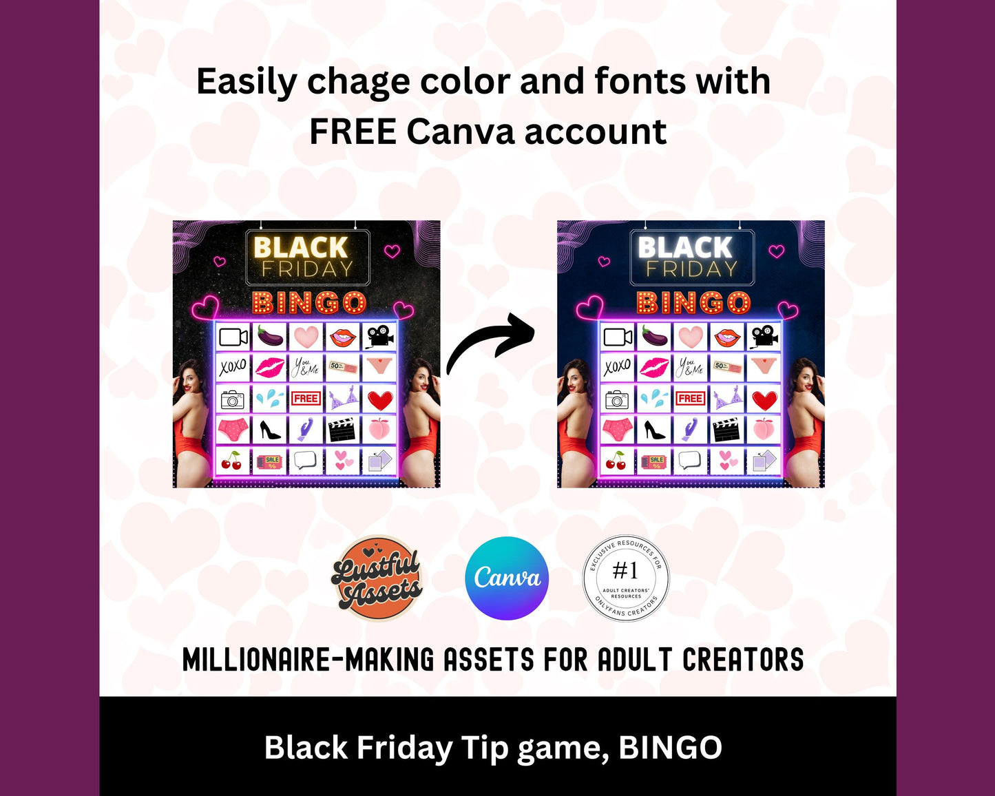ONLYFANS Black Friday Tipping game, BINGO| Onlyfans Tip Game Idea Templates, OF, Fansly Snapchat, camgirls, Content creators Bundle Theme