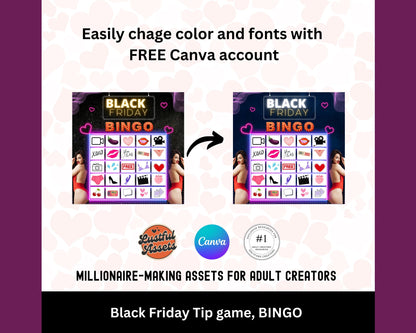 ONLYFANS Black Friday Tipping game, BINGO| Onlyfans Tip Game Idea Templates, OF, Fansly Snapchat, camgirls, Content creators Bundle Theme