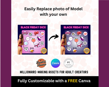 ONLYFANS Black Friday Tipping game, Dice | Onlyfans Tip Game Idea Templates, OF, Fansly Snapchat, camgirls, Content creators Bundle Theme