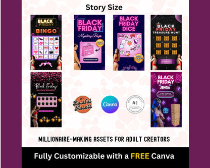 ONLYFANS Black Friday Tipping game Bundle| Onlyfans Tip Game Idea Templates, OF, Fansly Snapchat, camgirls, Content creators Bundle Theme