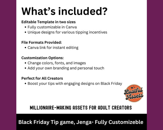 ONLYFANS Black Friday Tipping game, Treasure Hunt| Onlyfans Tip Game Idea Templates, OF, Fansly Snap, camgirls, Content creators Bundle