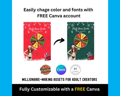 OnlyFans Christmas Bundle | Promo Graphic Tip Game, Spinning Wheel,  Tip Menu, Editable Canva Template, Creators camgirls| OF, Fansly Custom