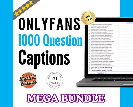Onlyfans 1000 Question Captions Bundle| Adult Content Creators DM, Camgirls Fansly Users, OF ideas, Twitch & Snapchat Marketing Post