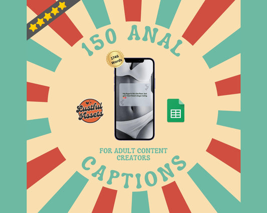 ONLYFANS Anal sex Captions Bundle, Ass | Perfect for Posts, Only Fans PPV & Mass Messages ideas,  Scripts, camgirls, Fansly Snap OF Template