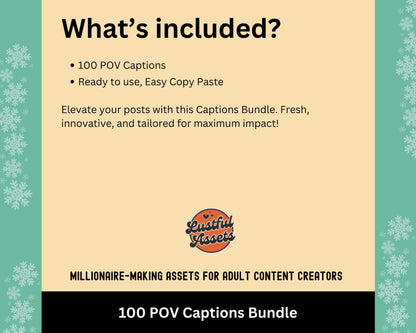 ONLYFANS POV Captions Bundle | Perfect for povPosts, Only Fans ppv & Mass Messages ideas,  Scripts, camgirls, Fansly Snap OF Template