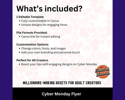 ONLYFANS Cyber Monday Flyer  | Onlyfans post Ideas Templates, OF, Fansly Snapchat, camgirls, Content creators Bundle idea cyber Monday