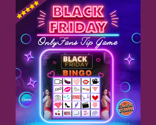 ONLYFANS Black Friday Tipping game, BINGO| Onlyfans Tip Game Idea Templates, OF, Fansly Snapchat, camgirls, Content creators Bundle Theme