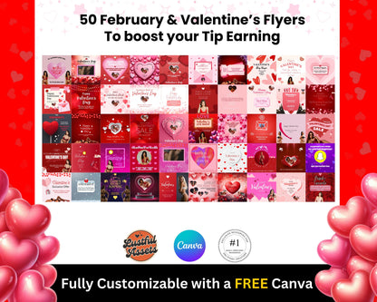 ONLYFANS Valentine's Tip Game Campaign Flyers February| Onlyfans Tipping, Templates bundle, promo Content for Camgirls, Fansly Snap OF