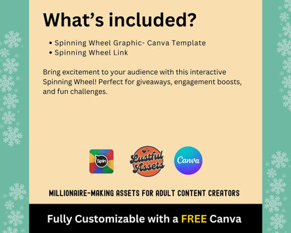 ONLYFANS Spin The Wheel Tip Game Template| Only fans Spinning Wheel Promo Graphic Tipping game idea Templates, Camgirls, Fansly Snapchat