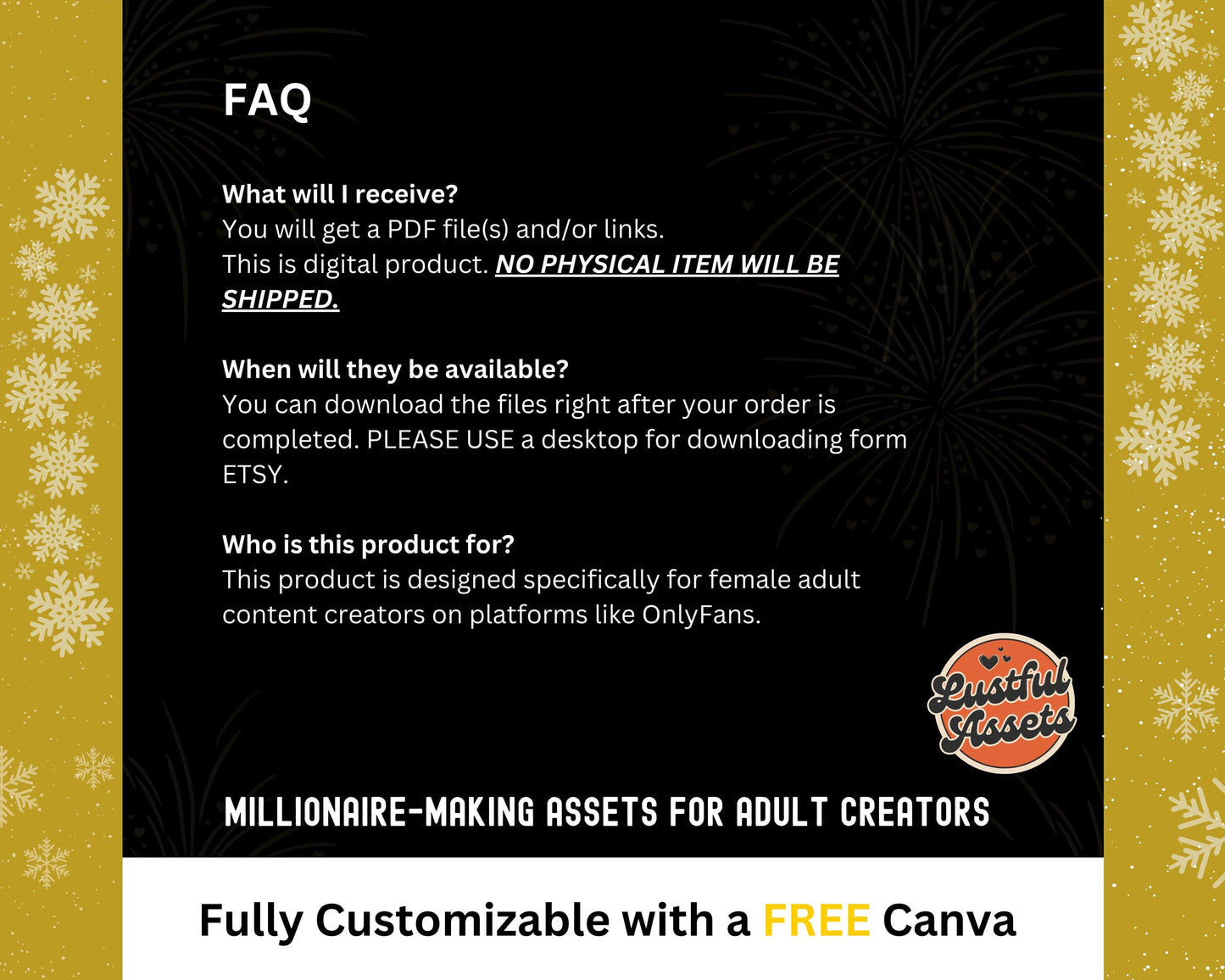ONLYFANS New Year Tip Campaign Flyer Bundle | Onlyfans Tip Game Ideas kit, NYE Theme Canva for Creators camgirls, OF Fansly Snap Template