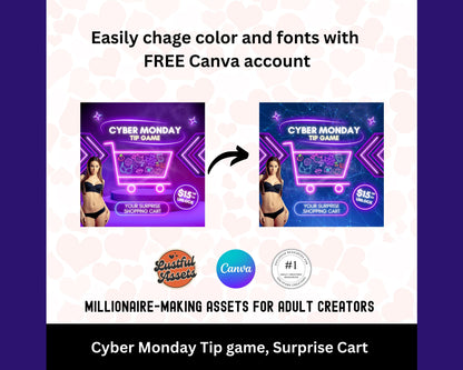 ONLYFANS Cyber Monday Tipping game, Surprise Cart | Tip Game Onlyfans Idea Templates, OF, Fansly Snapchat, camgirls, Content creators Bundle