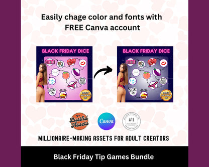 ONLYFANS Black Friday Tipping game Bundle| Onlyfans Tip Game Idea Templates, OF, Fansly Snapchat, camgirls, Content creators Bundle Theme