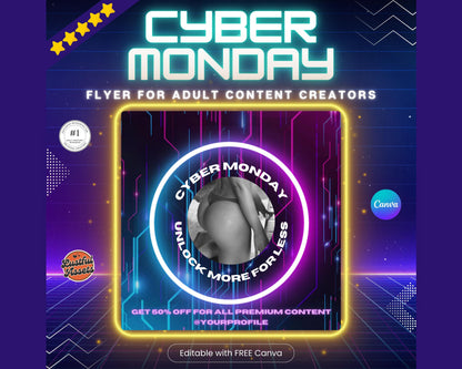 ONLYFANS Cyber Monday Flyer  | Onlyfans post Ideas Templates, OF, Fansly Snapchat, camgirls, Content creators Bundle idea cyber Monday