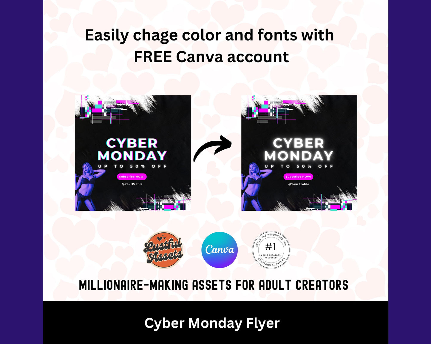 ONLYFANS Cyber Monday Flyer | Onlyfans post Ideas Templates, OF, Fansly Snapchat, camgirls, Content creators Bundle idea cyber Monday
