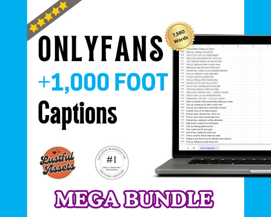 Onlyfans 1000 Foot Captions Bundle| Sexy Mega Foot Fetish niche Adult Content Creators DM, Camgirls Fansly, OF, Twitch Snapchat, Marketing