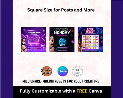 ONLYFANS Cyber Monday Tipping game Bundle| Tip Game Onlyfans Idea  Canva Templates, OF, Fansly Snapchat, camgirls, creators Black Friday